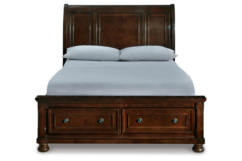 Porter Rustic Brown Queen Sleigh Bed - Gate FurnitureQueen Bed