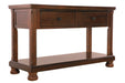 Porter Rustic Brown Sofa/Console Table - T697-4 - Gate Furniture