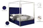 Porter Velvet Queen Bed Blue - Gate FurnitureQueen Bed