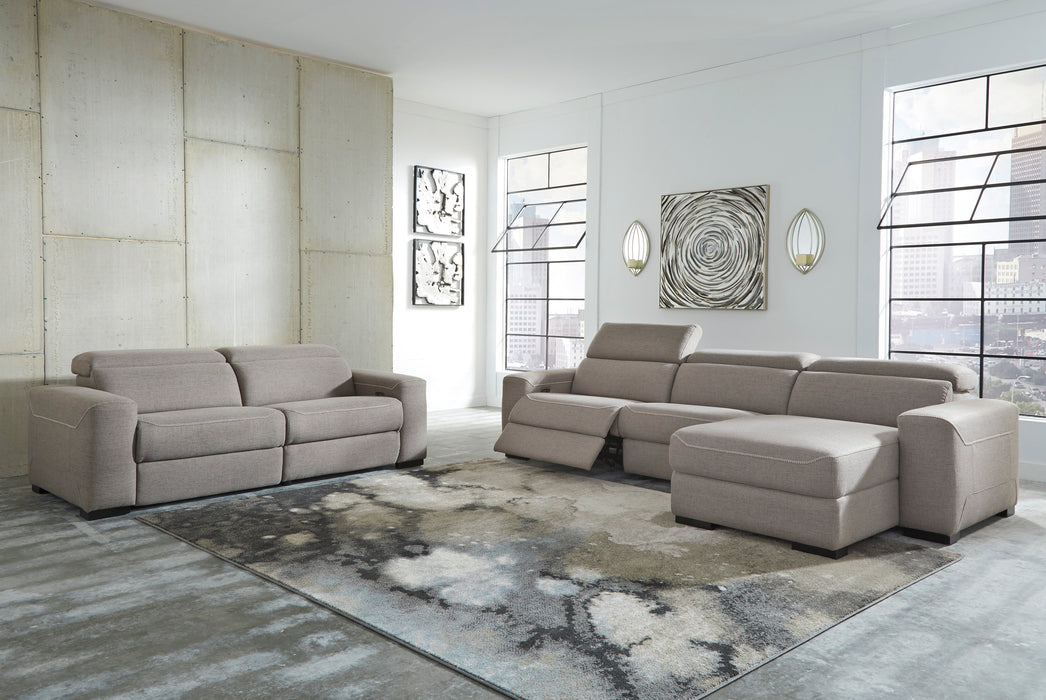 Power Gray Recliner Sectional & Loveseat - Gate Furniture