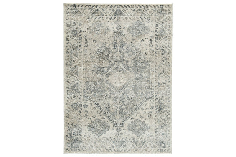 Precia Gray/Cream 5'3" x 7'3" Rug - Gate FurnitureRugs