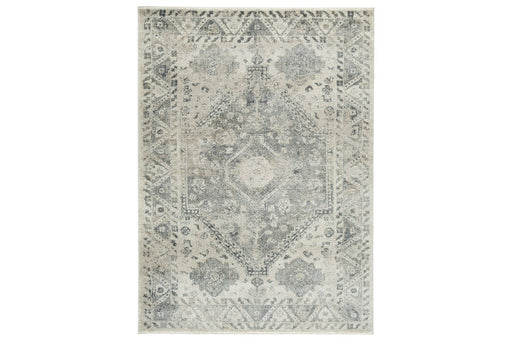 Precia Gray/Cream 5'3" x 7'3" Rug - Gate FurnitureRugs