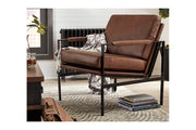 Puckman Brown/Silver Finish Accent Chair - Gate FurnitureAccent Chair