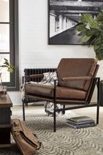 Puckman Brown/Silver Finish Accent Chair - Gate FurnitureAccent Chair