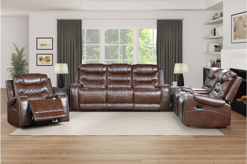 Putnam Brown Reclining Living Room Set - Gate FurnitureLiving Room Set