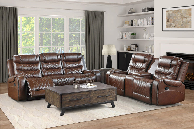 Putnam Brown Reclining Living Room Set - Gate FurnitureLiving Room Set