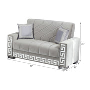 Queens 60 in. Convertible Sleeper Loveseat in Gray with Storage - Gate FurnitureLoveseat