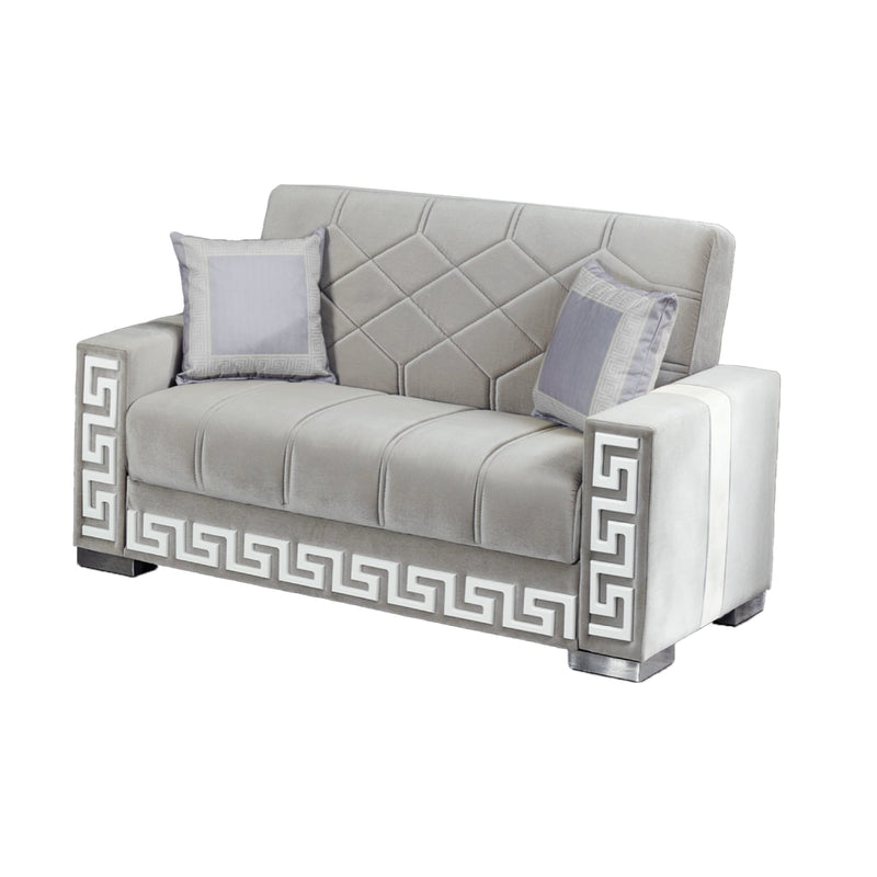 Queens 60 in. Convertible Sleeper Loveseat in Gray with Storage - Gate FurnitureLoveseat