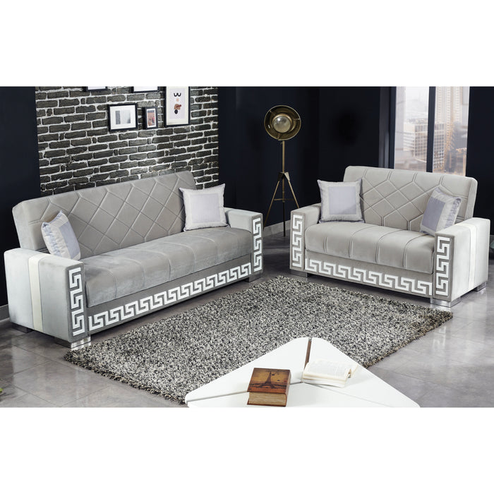 Queens 84 in. Convertible Sleeper Sofa in Gray with Storage - SB-QUEENS-2022 - Gate Furniture