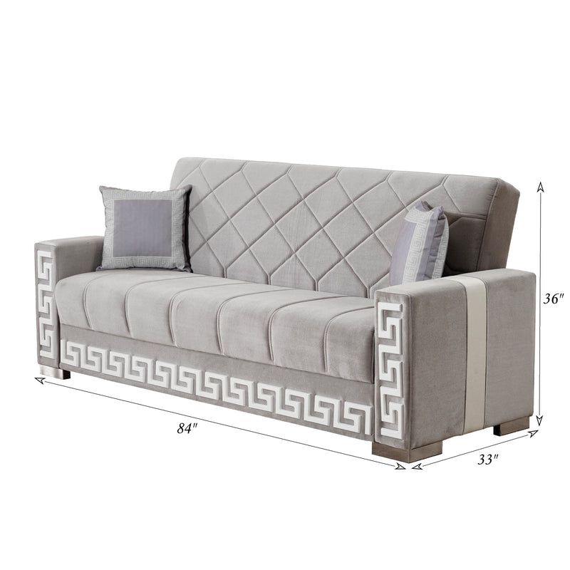 Queens 84 in. Convertible Sleeper Sofa in Gray with Storage - Gate FurnitureSleeper Sofa