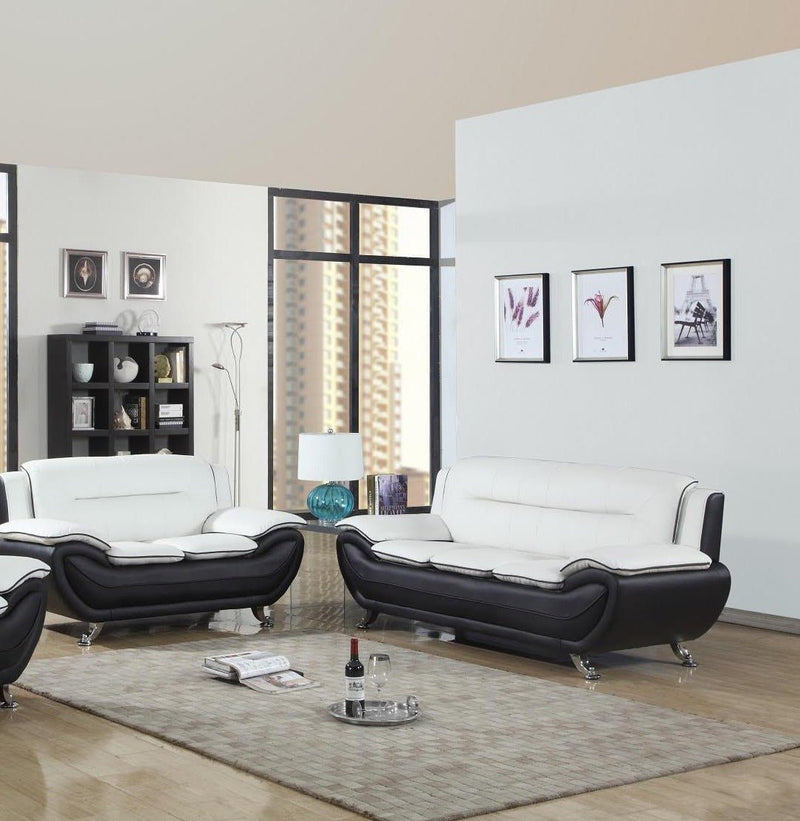 Quercus White Black Living Room Set - Gate FurnitureLiving Room Set