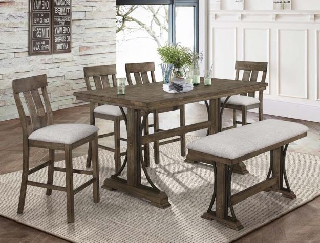 Quincy Grayish Brown Counter Height Table - Gate Furniture