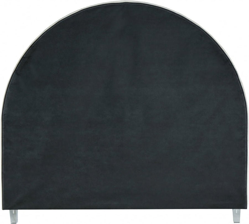 Rainbow Velvet King Bed Cream - Gate FurnitureKing Bed