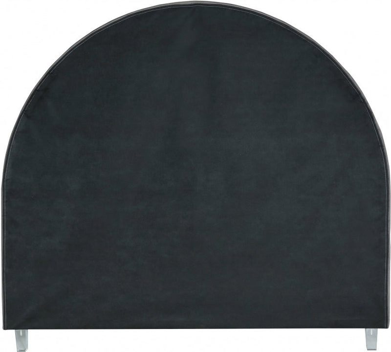 Rainbow Velvet King Bed Grey - Gate FurnitureKing Bed