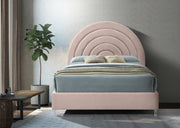 Rainbow Velvet King Bed Pink - Gate FurnitureKing Bed