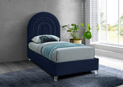 Rainbow Velvet Twin Bed Blue - Gate FurnitureTwin Bed