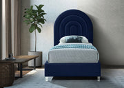 Rainbow Velvet Twin Bed Blue - Gate FurnitureTwin Bed