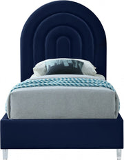 Rainbow Velvet Twin Bed Blue - Gate FurnitureTwin Bed