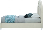 Rainbow Velvet Twin Bed Cream - Gate FurnitureTwin Bed