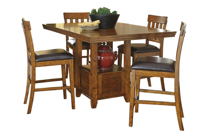 Ralene Medium Brown Counter Height Dining Extension Table - Gate FurnitureCounter Height Table