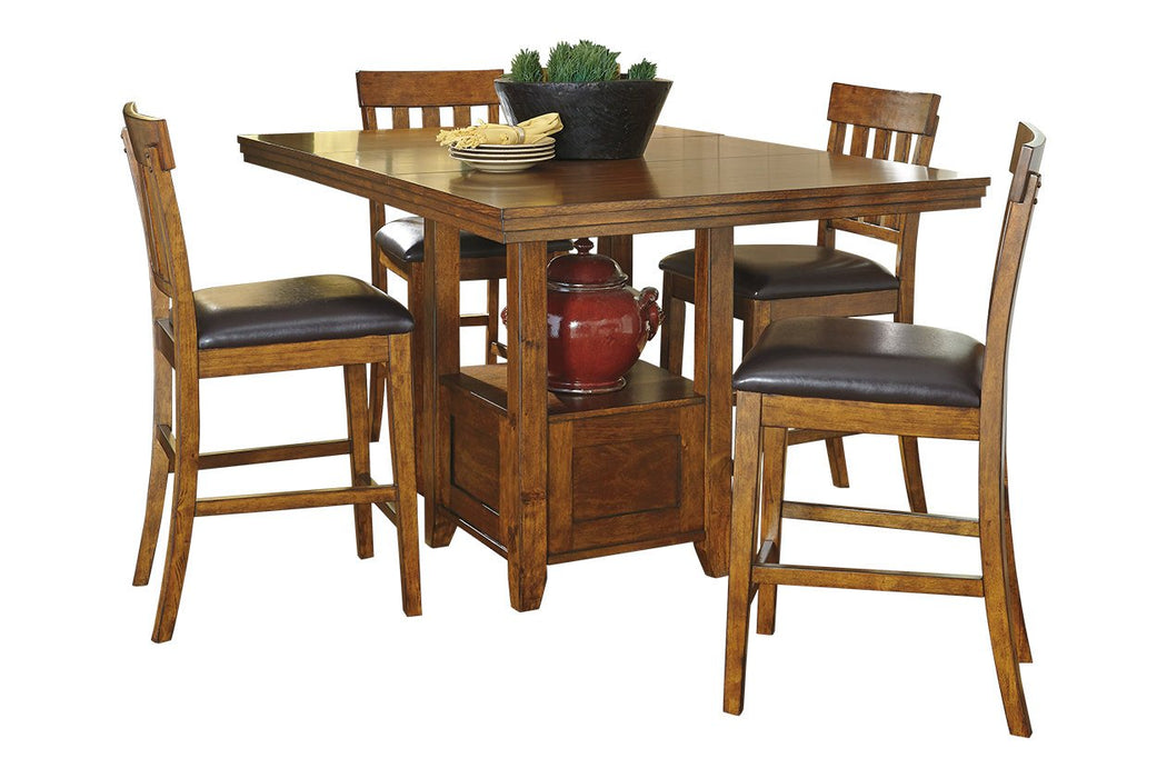 Ralene Medium Brown Counter Height Dining Extension Table - D594-42 - Gate Furniture