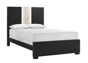 Rangley Black Queen LED Panel Bed - Gate FurnitureQueen Bed