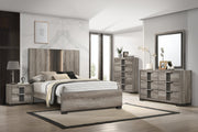 Rangley Brown Queen LED Panel Bed - Gate FurnitureQueen Bed