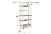 Realyn Brown/White 75" Bookcase - Gate FurnitureBookcases