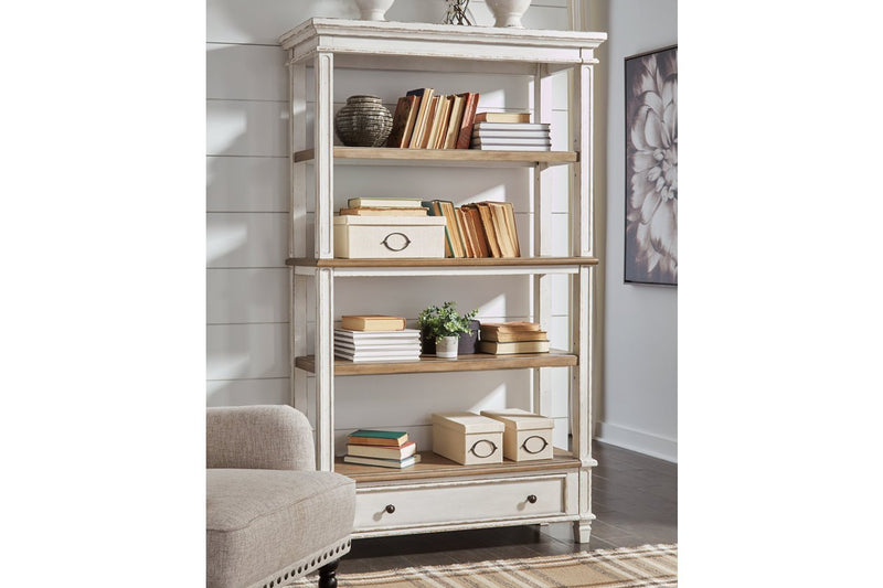 Realyn Brown/White 75" Bookcase - Gate FurnitureBookcases
