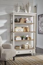Realyn Brown/White 75" Bookcase - Gate FurnitureBookcases