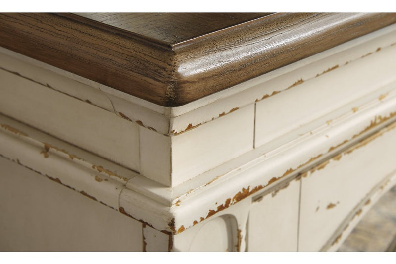 Realyn Chipped White 74" TV Stand - Gate FurnitureTV Stand