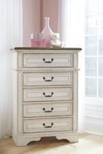 Realyn Chipped White Chest of Drawers - B743-45 - Gate Furniture