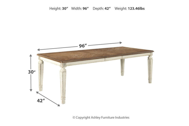 Realyn Chipped White Dining Extension Table - Gate FurnitureDining Table