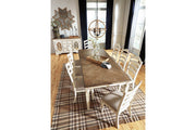 Realyn Chipped White Dining Extension Table - Gate FurnitureDining Table