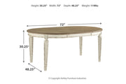 Realyn Chipped White Dining Extension Table - Gate FurnitureDining Table