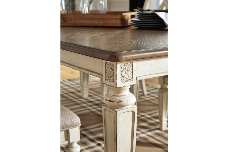 Realyn Chipped White Dining Extension Table - Gate FurnitureDining Table