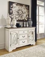 Realyn Chipped White Dining Server - Gate FurnitureCabinet