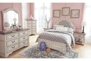 Realyn Chipped White Full Panel Bed - Gate FurnitureFull Bed