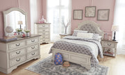 Realyn Chipped White Full Upholstered Bed - Gate FurnitureFull Bed