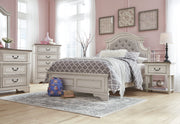 Realyn Chipped White Full Upholstered Bed - Gate FurnitureFull Bed