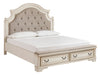 Realyn Chipped White King Storage Panel Bed - Gate Furniture