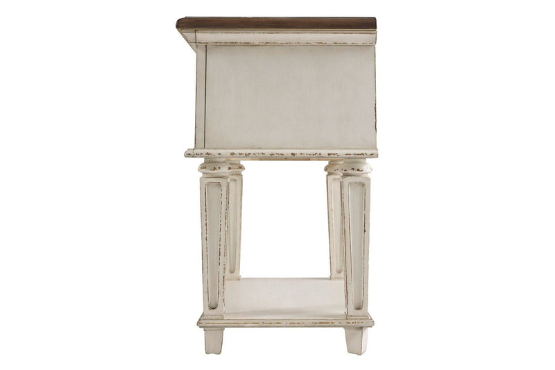 Realyn Chipped White Nightstand - Gate FurnitureNightstand