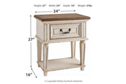 Realyn Chipped White Nightstand - Gate FurnitureNightstand