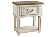 Realyn Chipped White Nightstand - Gate FurnitureNightstand