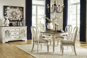 Realyn Chipped White Oval Dining Room Set - Gate FurnitureDining Room Set