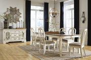 Realyn Chipped White Rectangular Dining Room Set - Gate FurnitureDining Room Set