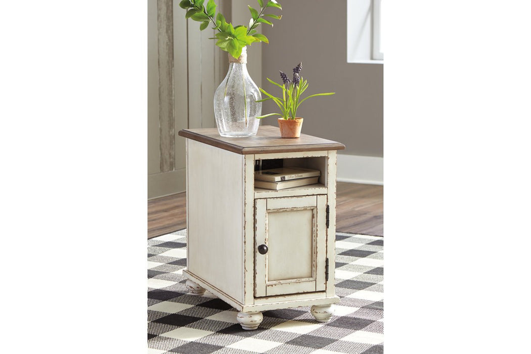 Realyn White/Brown Chairside End Table - T523-7 - Gate Furniture
