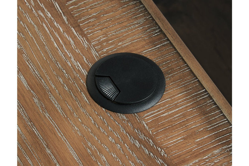 Realyn White/Brown 2 - Piece Home Office Desk - Gate FurnitureOffice Desk