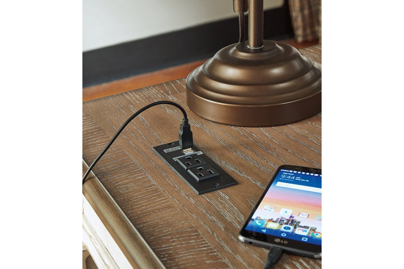 Realyn White/Brown 2 - Piece Home Office Lift Top Desk - Gate FurnitureOffice Desk