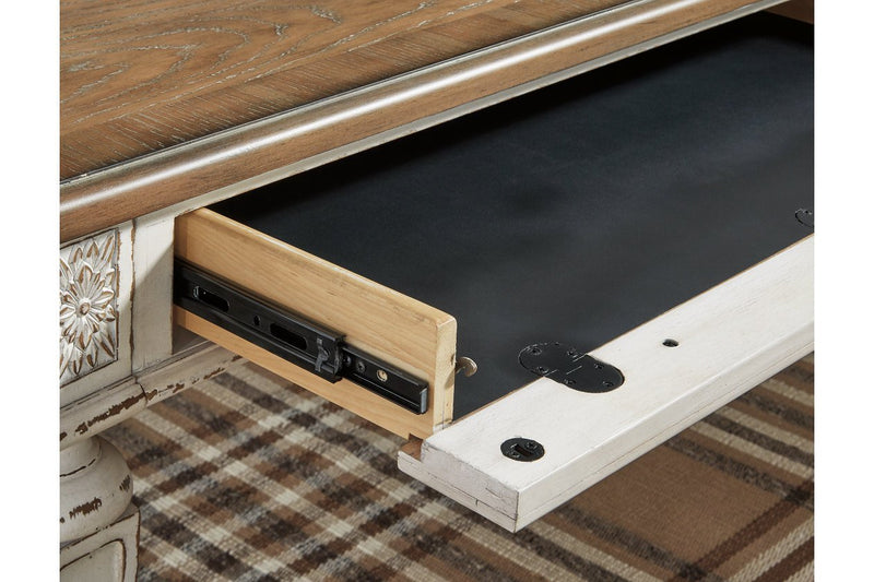 Realyn White/Brown 60" Home Office Desk - Gate FurnitureOffice Desks